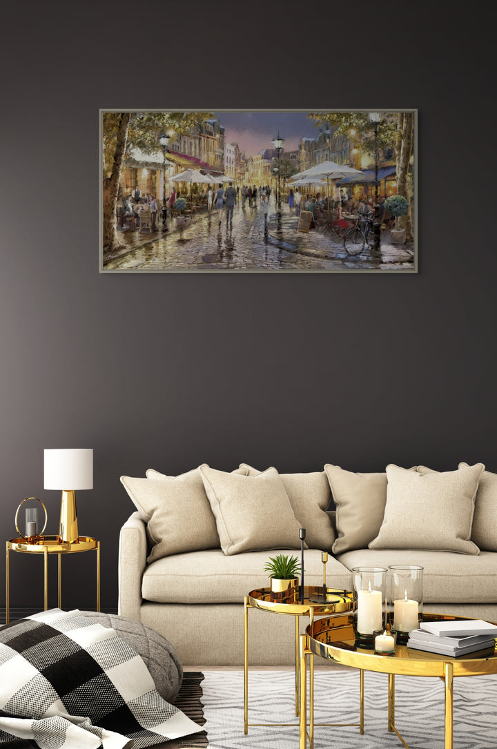 Night Cafe Framed Canvas By Richard MacNeil *NEW* - TheArtistsQuarter