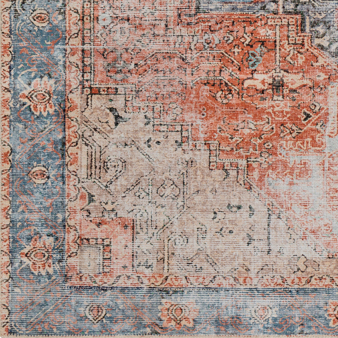 Amelie Traditional Washable Rug Red - TheArtistsQuarter