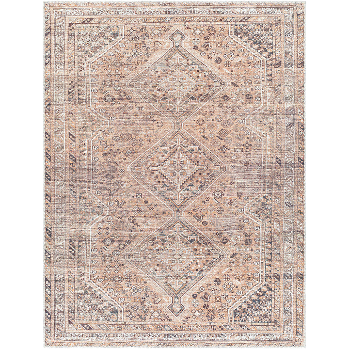 Amelie Traditional Washable Rug Orange - TheArtistsQuarter