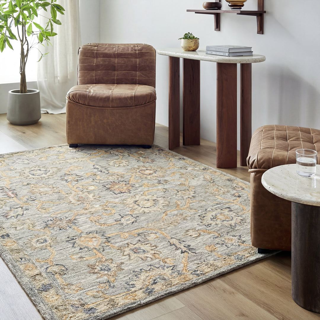 Arnold Traditional Wool Rug Grey - TheArtistsQuarter