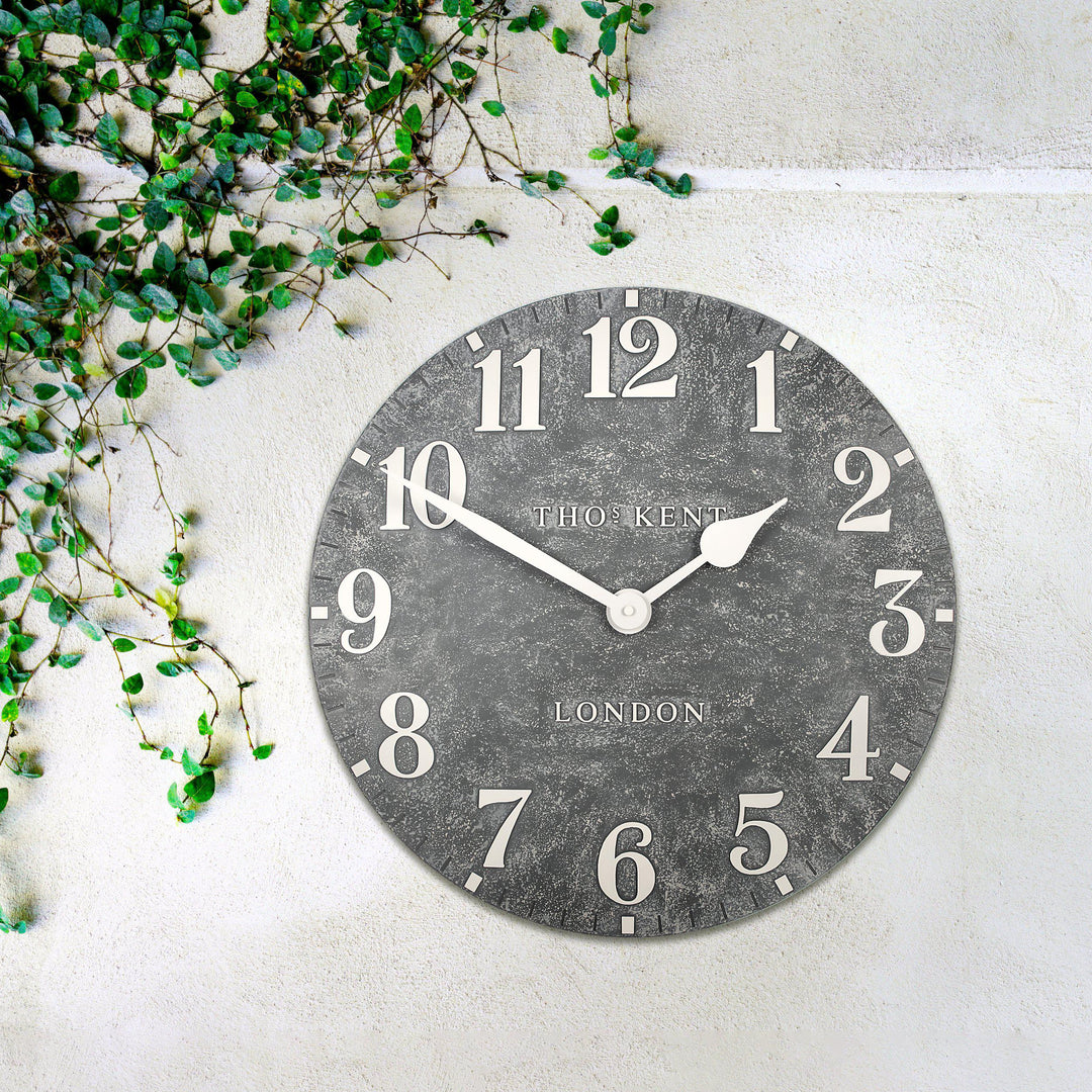 Thomas Kent London. Arabic Outdoor Wall Clock 20" (51cm) Cement - TheArtistsQuarter