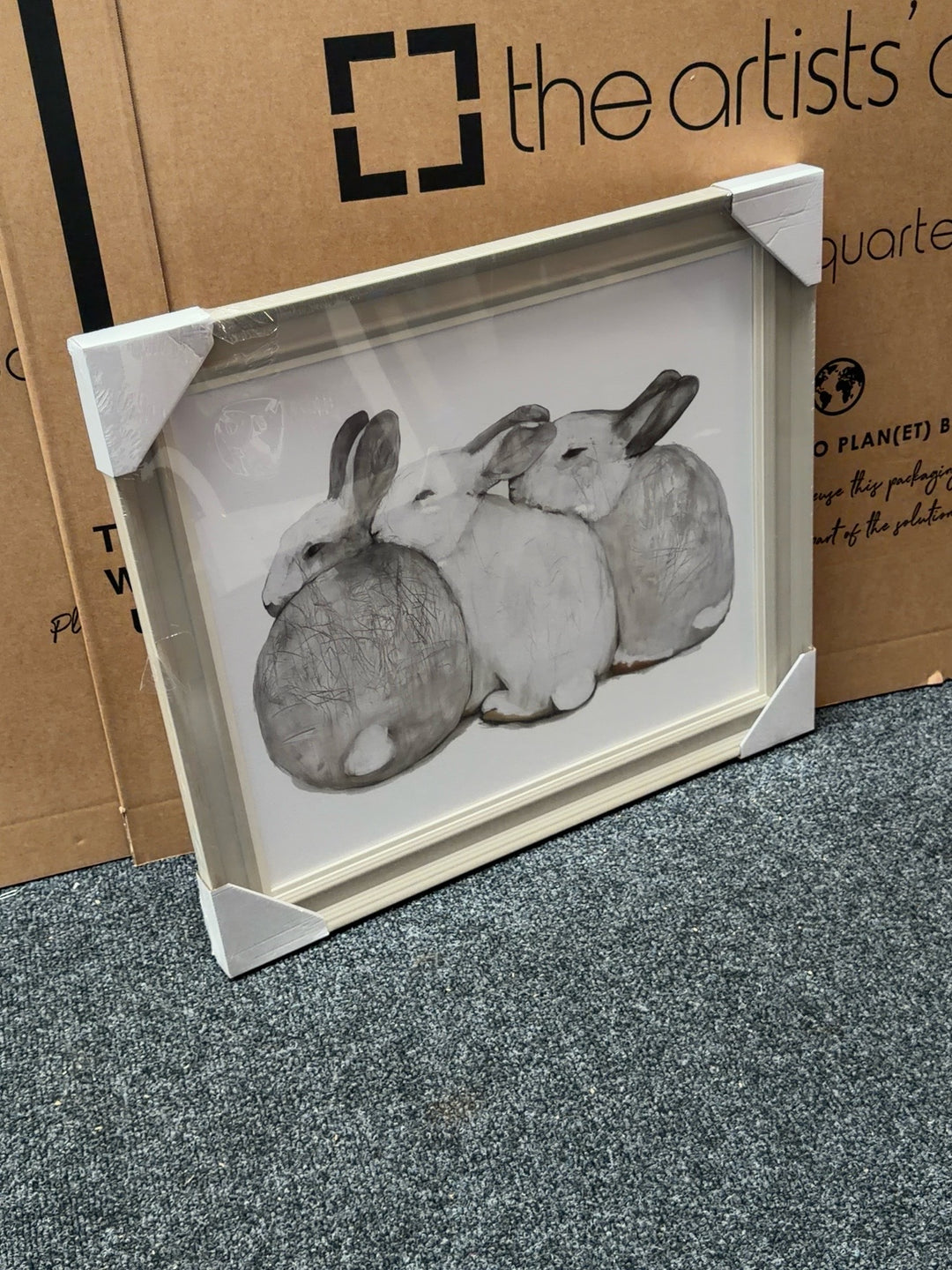Artko framed three rabbits artwork
