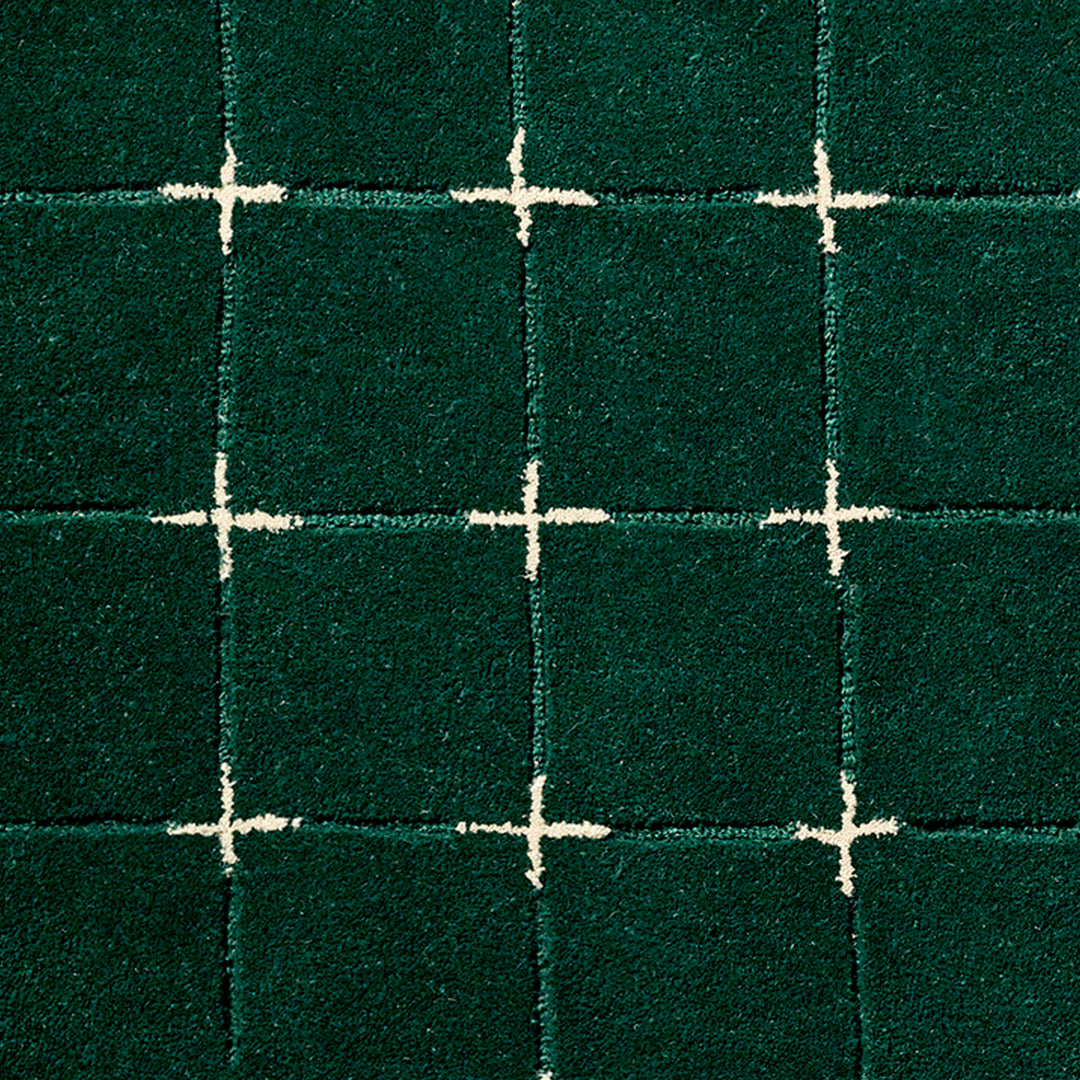 Brook Modern Wool Rug Green - TheArtistsQuarter