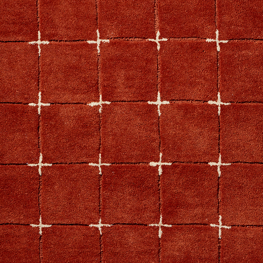 Brook Modern Wool Rug Terracotta - TheArtistsQuarter