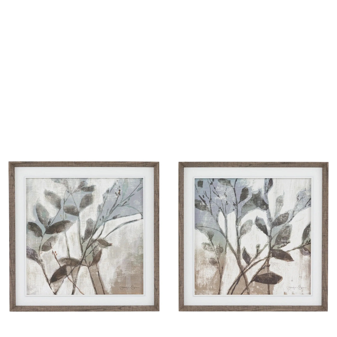 Foliage and Form Framed Canvas Set of 2 By Jennifer Goldberger