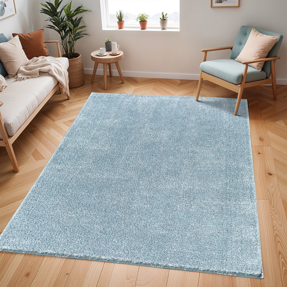Cloudy Shaggy Rug Blue - TheArtistsQuarter
