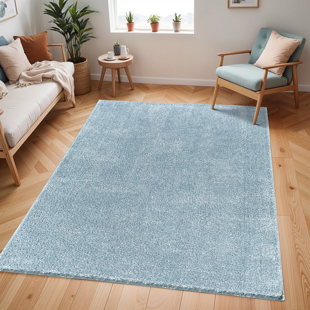 Cloudy Shaggy Rug Blue - TheArtistsQuarter