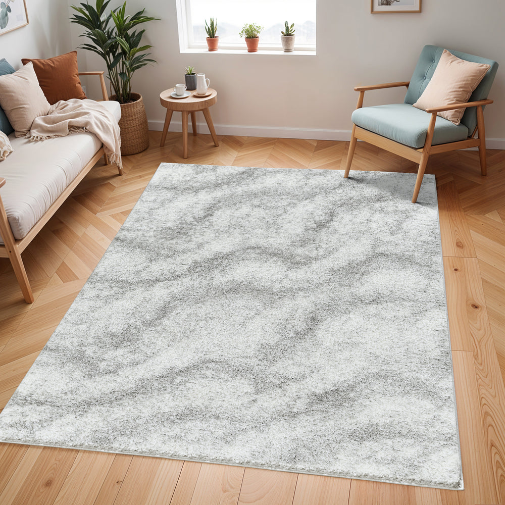 Cloudy Shaggy Rug Grey & Ivory - TheArtistsQuarter