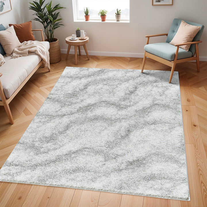 Cloudy Shaggy Rug Grey & Ivory - TheArtistsQuarter