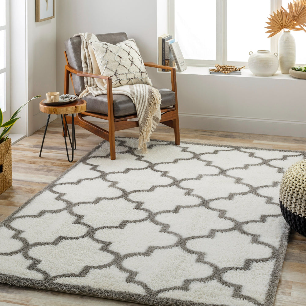 Cloudy Shaggy Rug Ivory & Dark Grey - TheArtistsQuarter