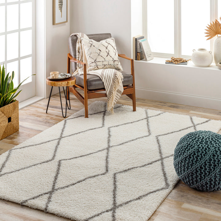 Cloudy Shaggy Rug Ivory & Off-White - TheArtistsQuarter