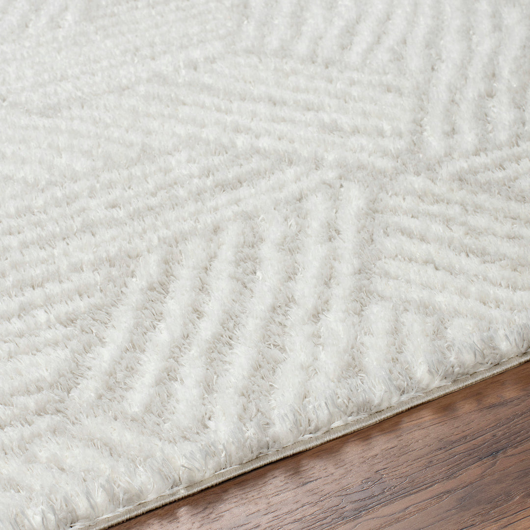 Cloudy Geometric Shaggy Rug Beige - TheArtistsQuarter