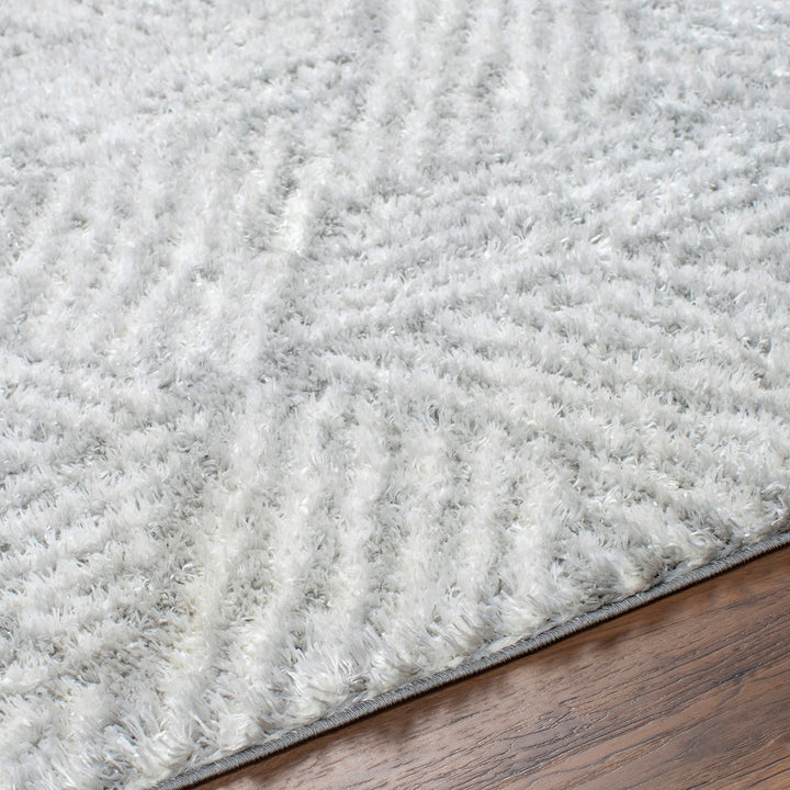 Cloudy Geometric Shaggy Rug Grey - TheArtistsQuarter
