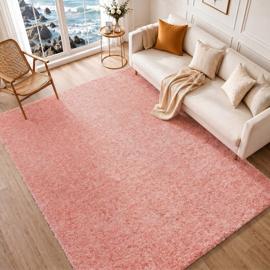 Cloudy Shaggy Rug Pink - TheArtistsQuarter
