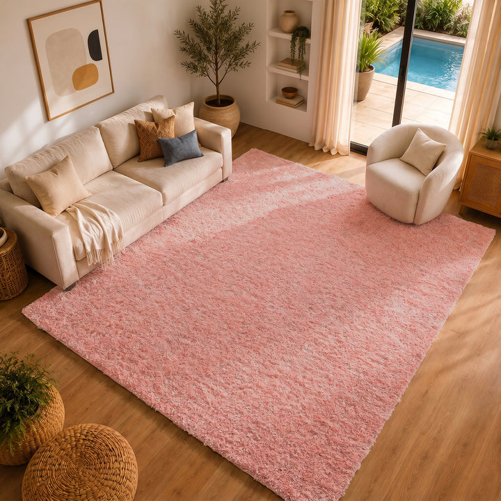 Cloudy Shaggy Rug Pink - TheArtistsQuarter