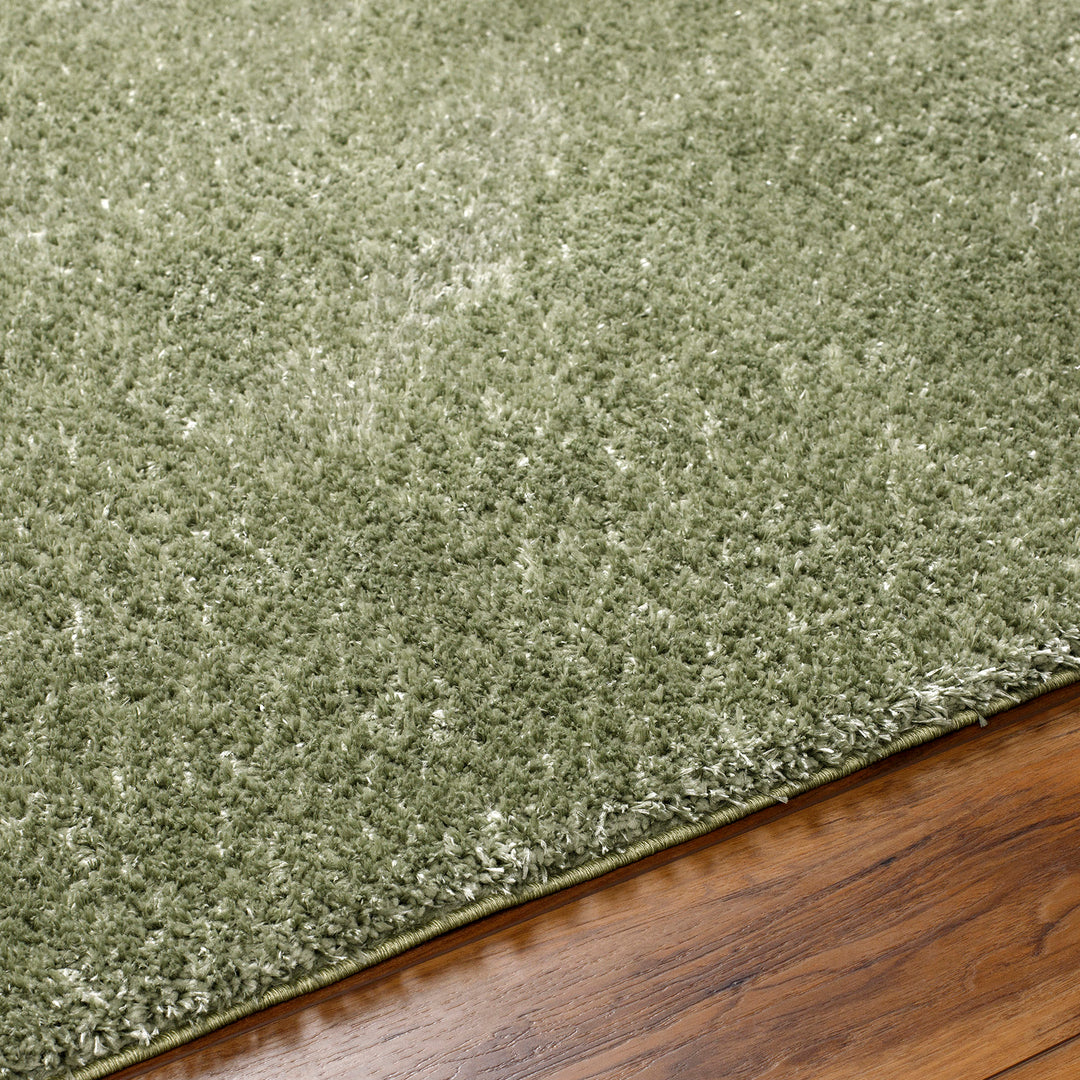 Cloudy Shaggy Round Rug Green - TheArtistsQuarter