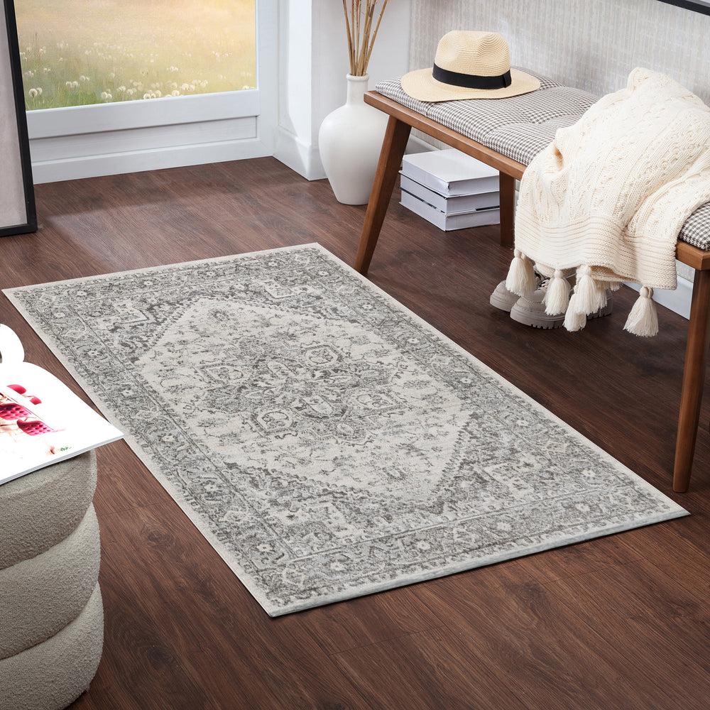 Chester Vintage Traditional Boho Rug Grey - TheArtistsQuarter
