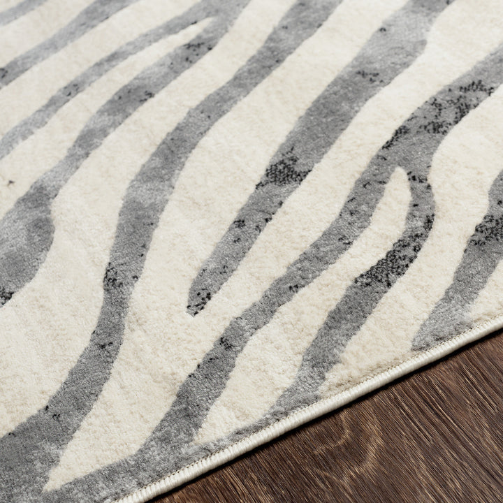 City Animal Print Zebra Boho Rug Grey - TheArtistsQuarter