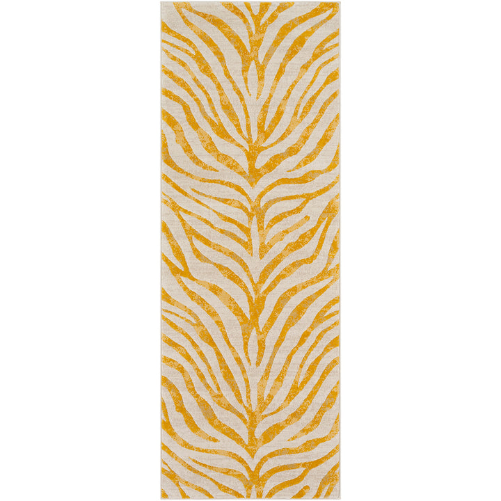 City Animal Print Zebra Boho Runner Yellow - TheArtistsQuarter