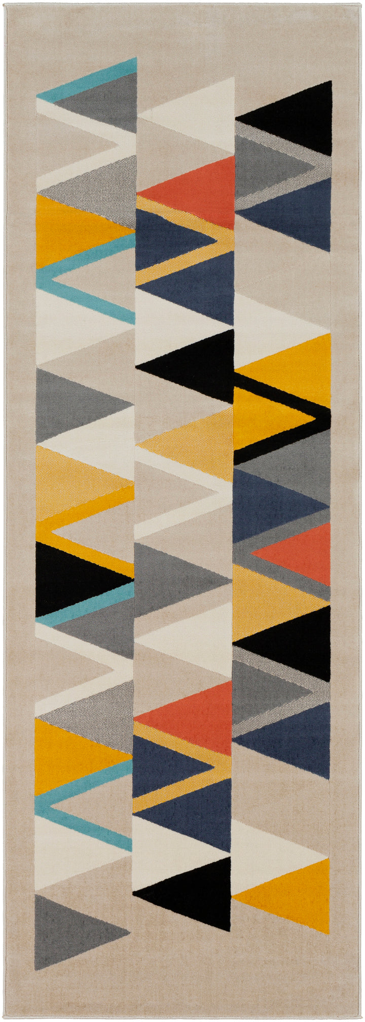 City Geometric Runner Taupe - TheArtistsQuarter