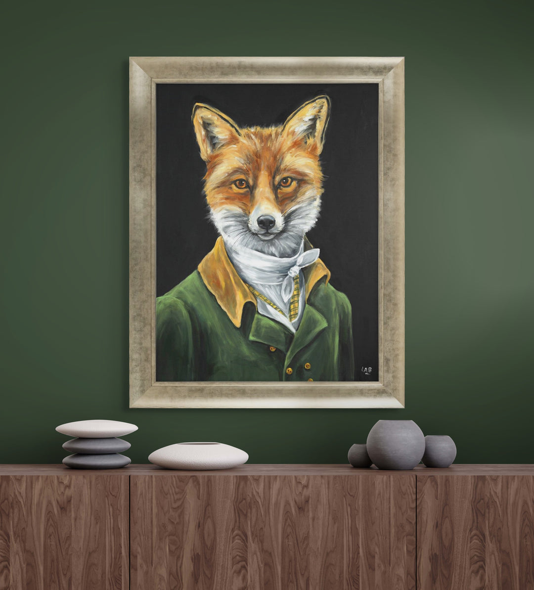 Dapper Fox (Large Gold Version) By Louise Brown - TheArtistsQuarter