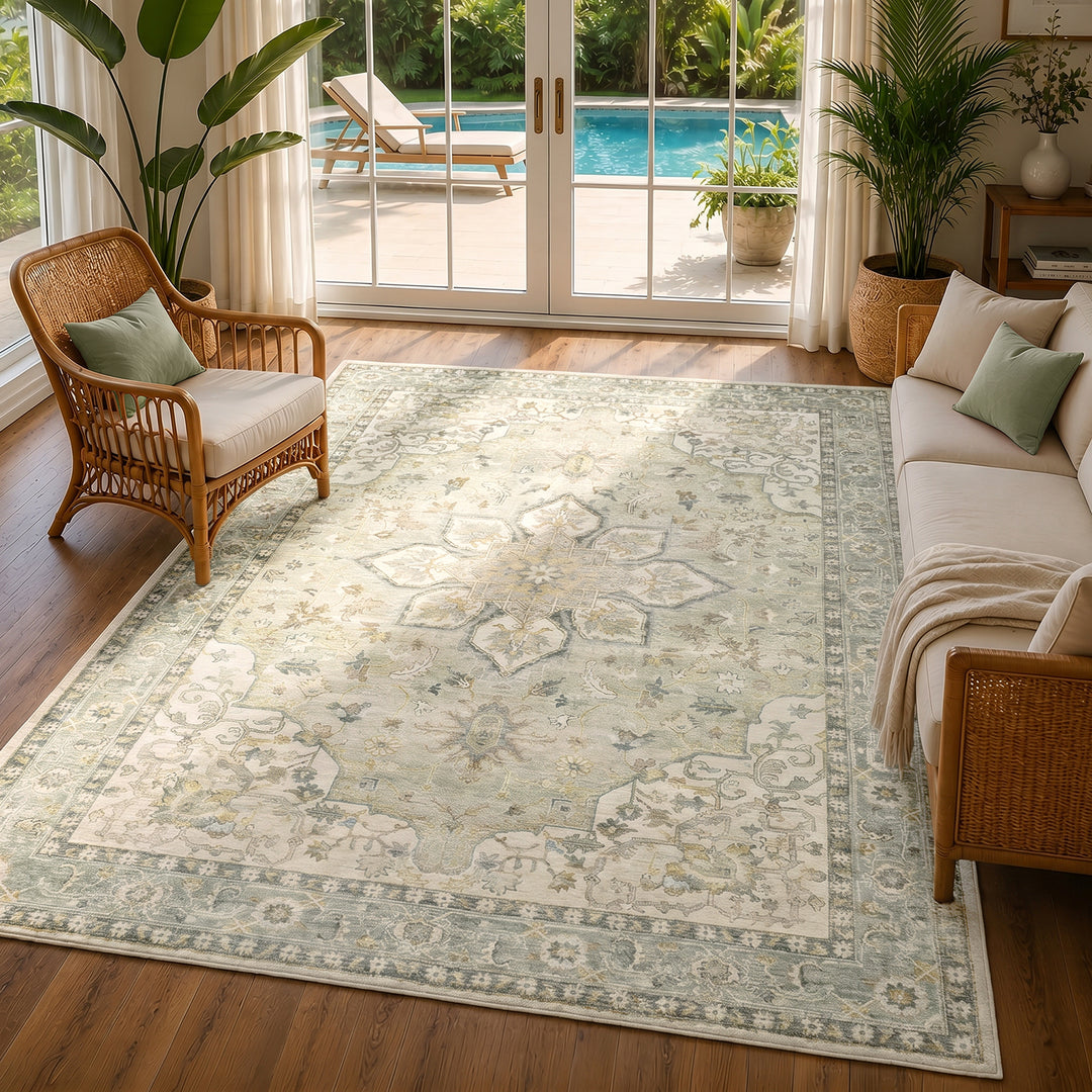 Erin Traditional Boho Rug Blue - TheArtistsQuarter