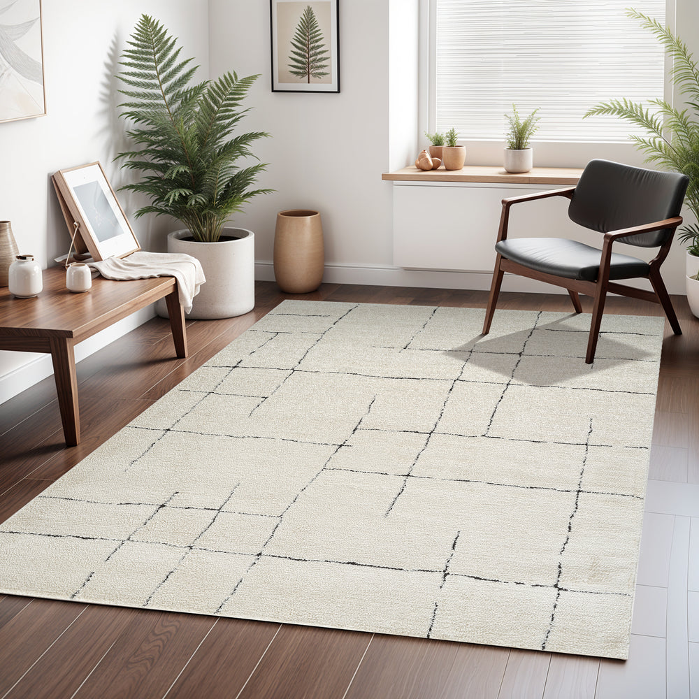 Freud Modern High Pile Rug Black & Charcoal - TheArtistsQuarter