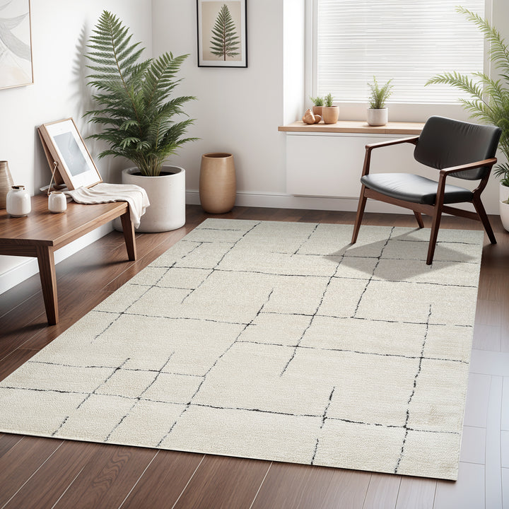 Freud Modern High Pile Rug Black & Charcoal - TheArtistsQuarter