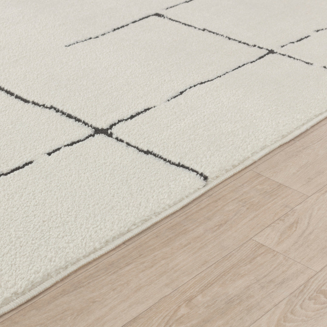 Freud Modern High Pile Rug Black & Charcoal - TheArtistsQuarter