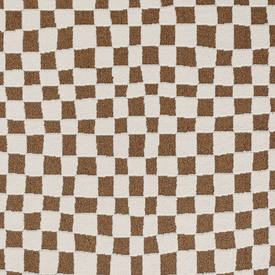 Freud Modern High Pile Checkered Rug Brown - TheArtistsQuarter