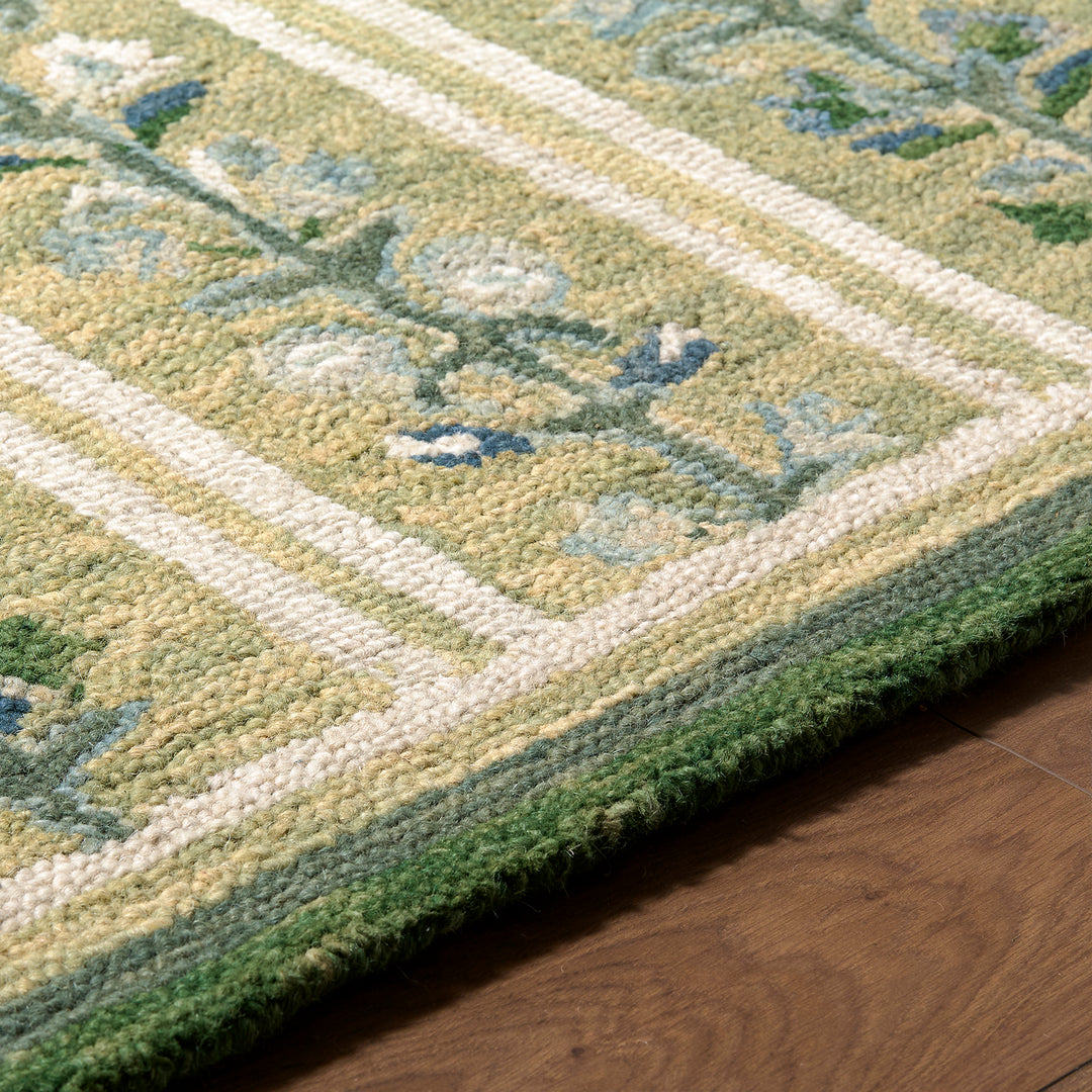 Fairfax Global Wool Rug Green & Emerald - TheArtistsQuarter