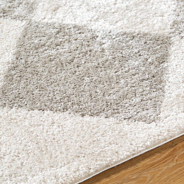 Fossay Washable Diamond Shaggy Rug Grey - TheArtistsQuarter