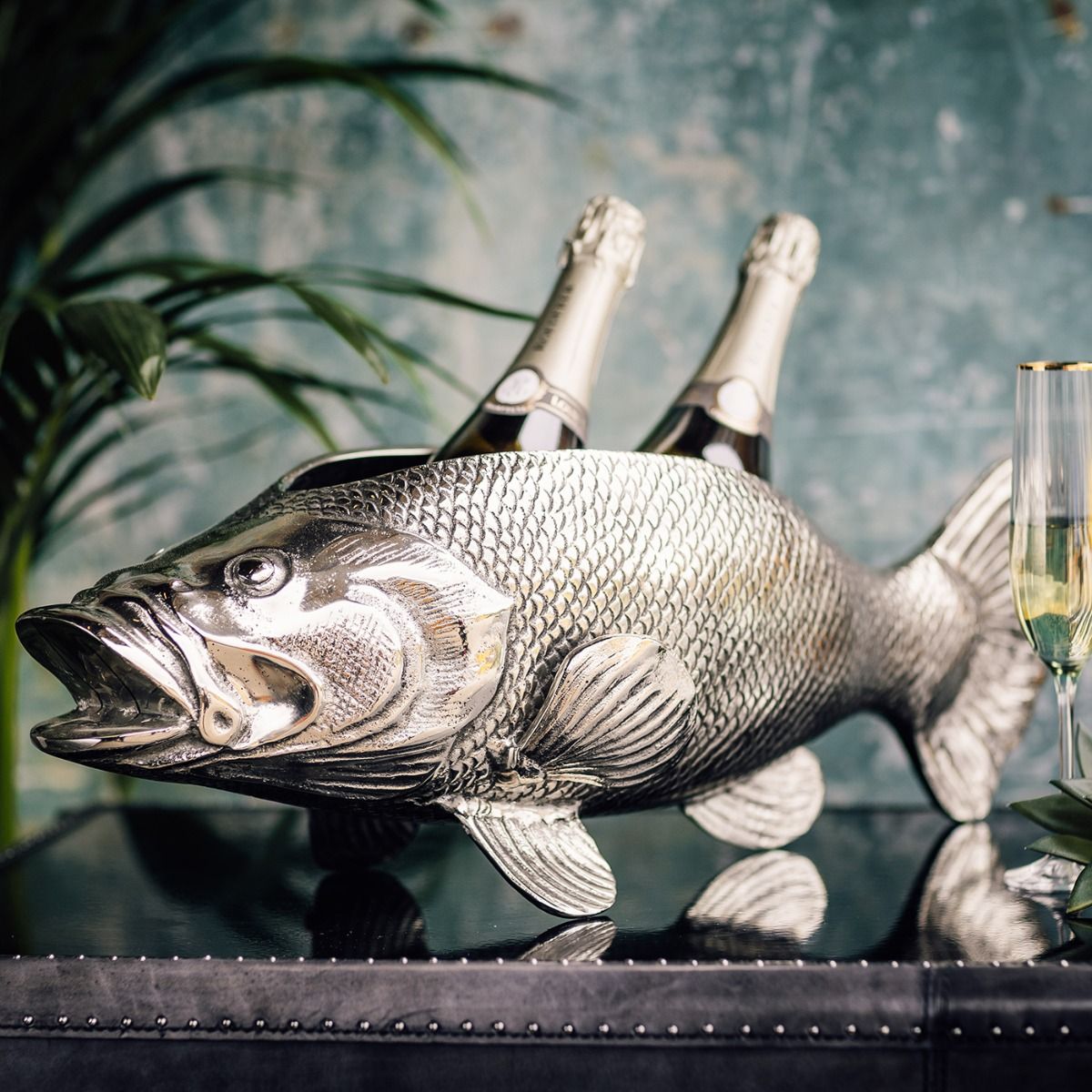 Culinary Concepts London. Fish Wine Cooler - Silver Finish - TheArtistsQuarter