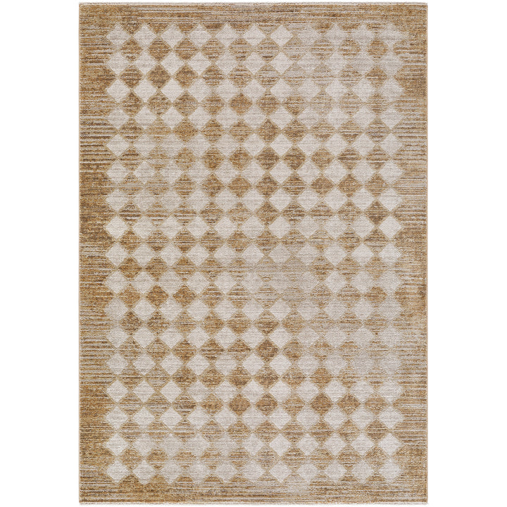 Myrtle Avenue V Galey Alix Geometric Diamond Rug Brown - TheArtistsQuarter