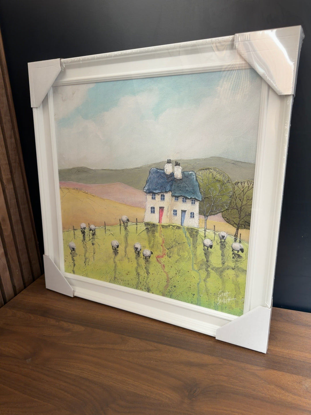 Sheep at the Farmhouse Trial by Geoff Beckett - TheArtistsQuarter