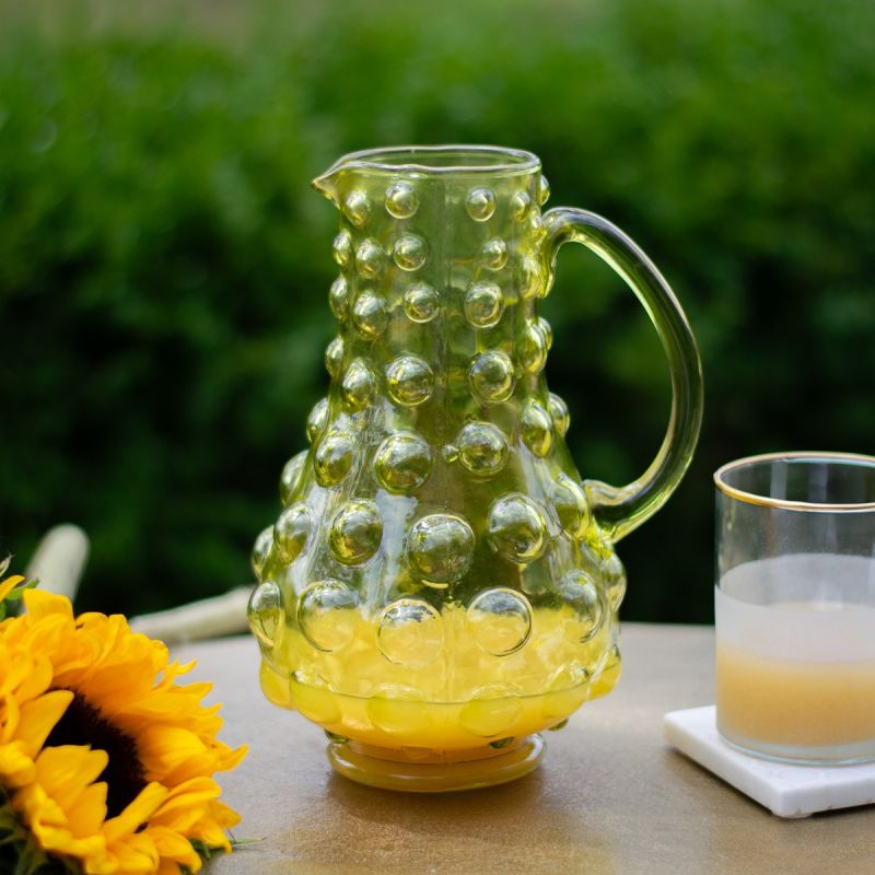 Culinary Concepts London. Green Bubble Glass Jug - TheArtistsQuarter