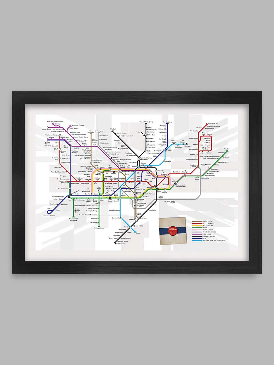 Going Underground - A Music Map of Great British Bands - TheArtistsQuarter