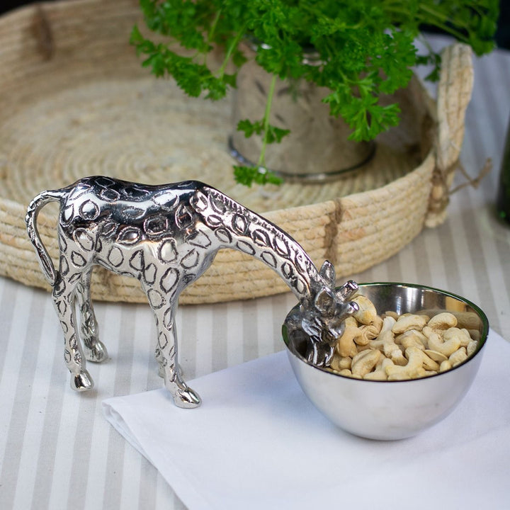 Culinary Concepts London. Giraffe Nibbles Bowl - Nickel Finish - TheArtistsQuarter