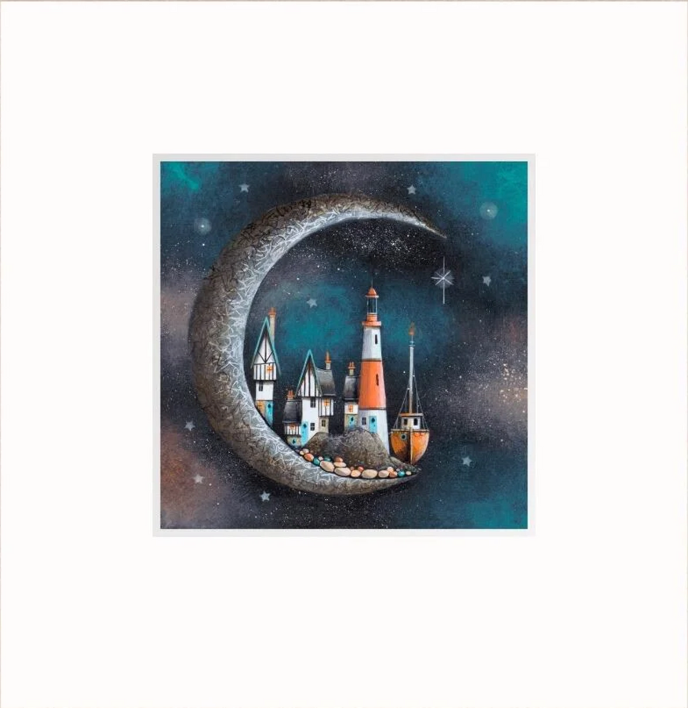 Harbour Moon by Gary Walton - mounted