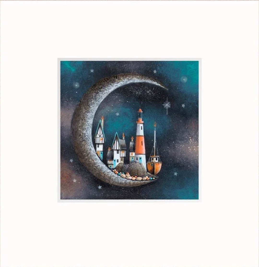 Harbour Moon by Gary Walton - mounted