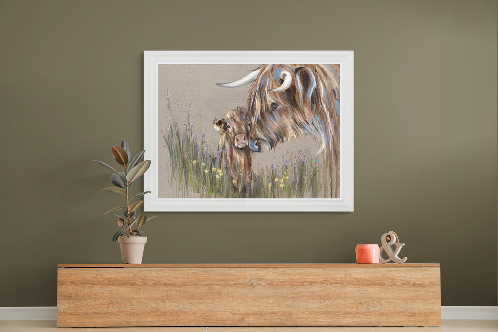 Heather & Buttercup (Large Landscape Version) By Louise Luton - TheArtistsQuarter