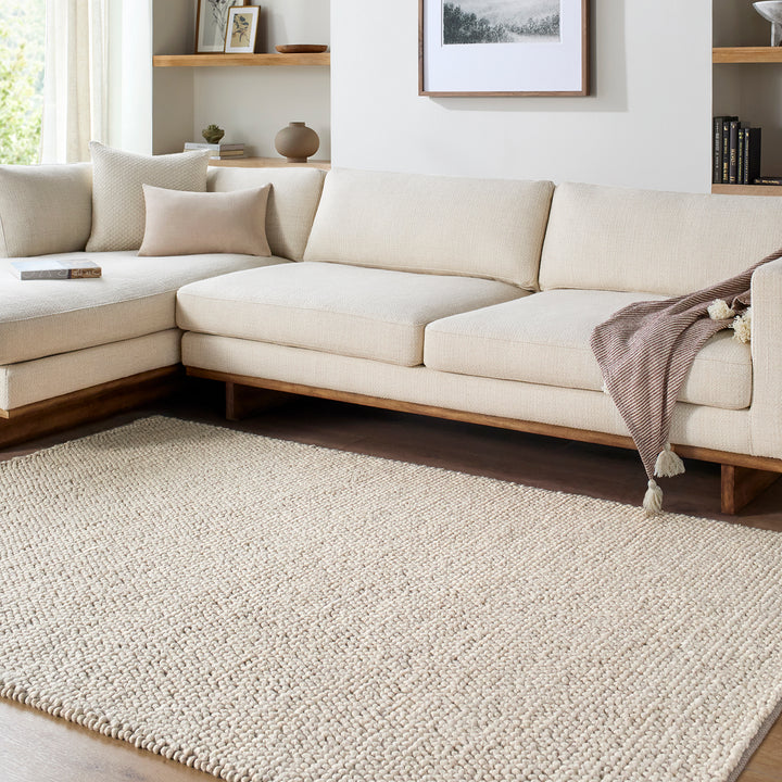 Hazar Global Wool Rug Beige - TheArtistsQuarter