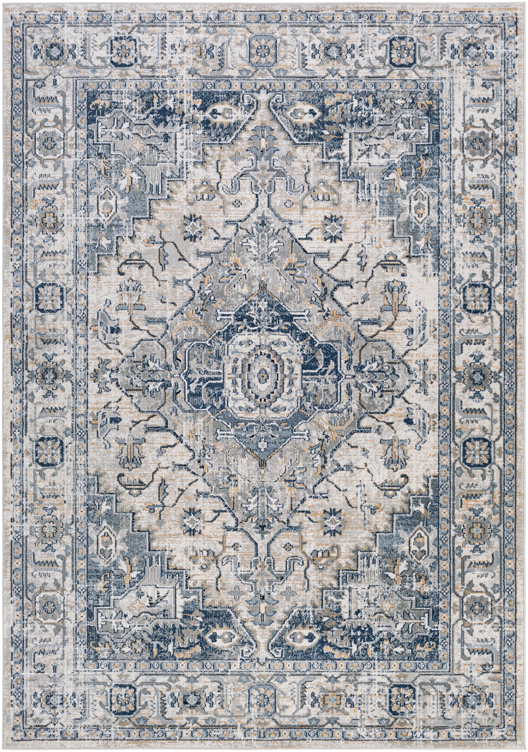 Jolie Traditional Rug Blue & Medium Grey - TheArtistsQuarter