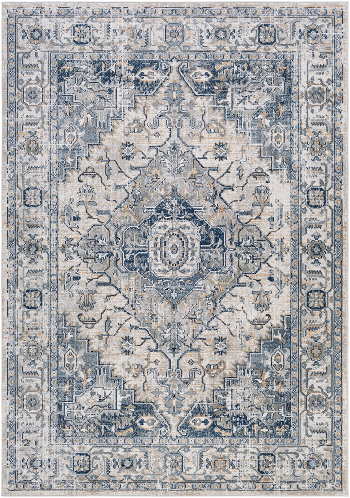 Jolie Traditional Rug Blue & Medium Grey - TheArtistsQuarter