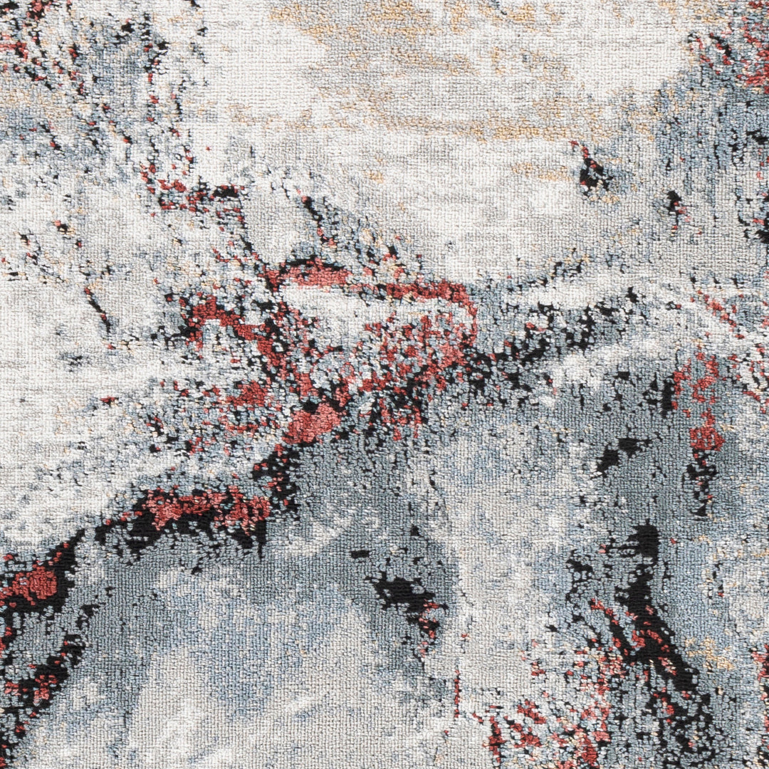 Jolie Abstract Marble Rug Grey & Burgundy - TheArtistsQuarter