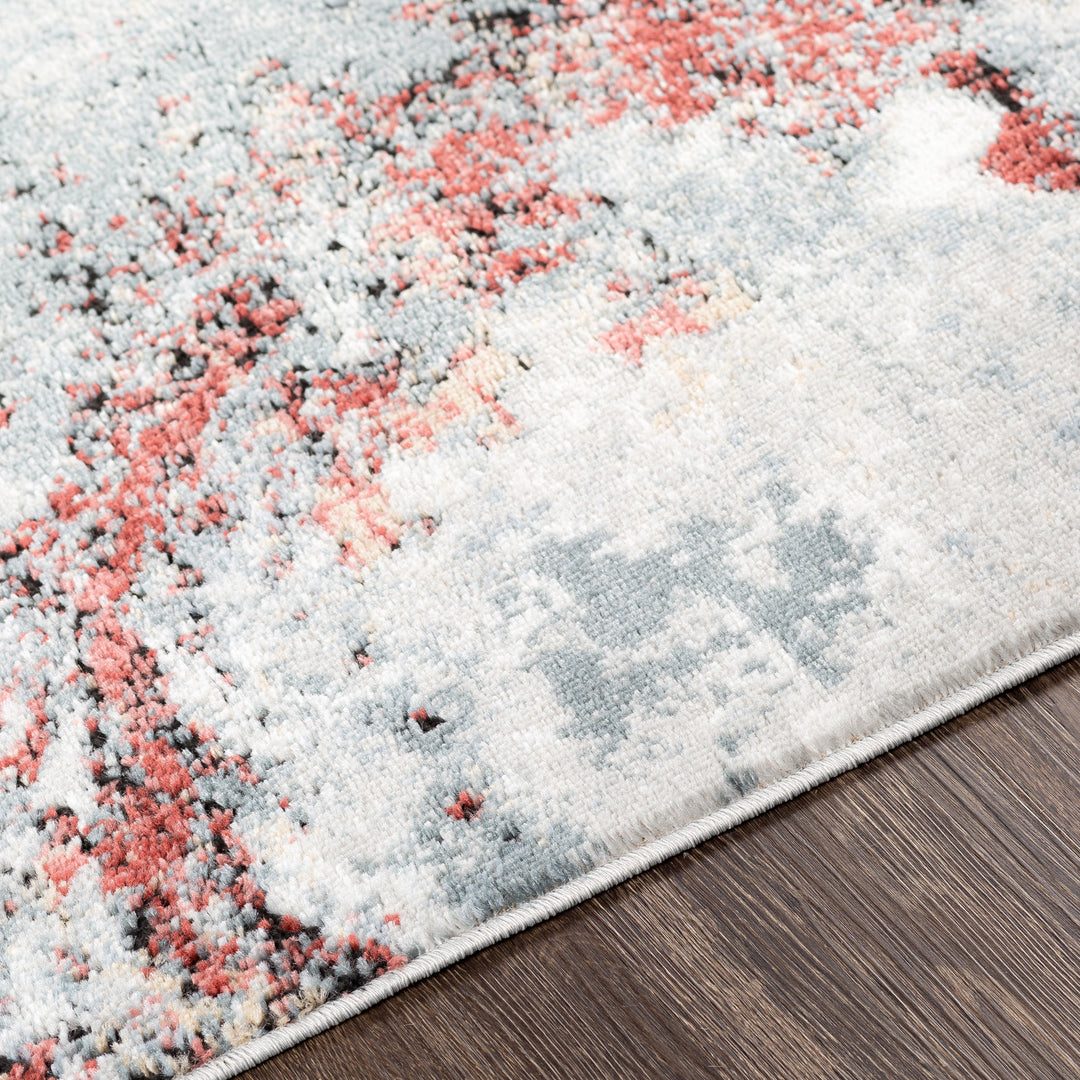 Jolie Abstract Marble Rug Grey & Burgundy - TheArtistsQuarter