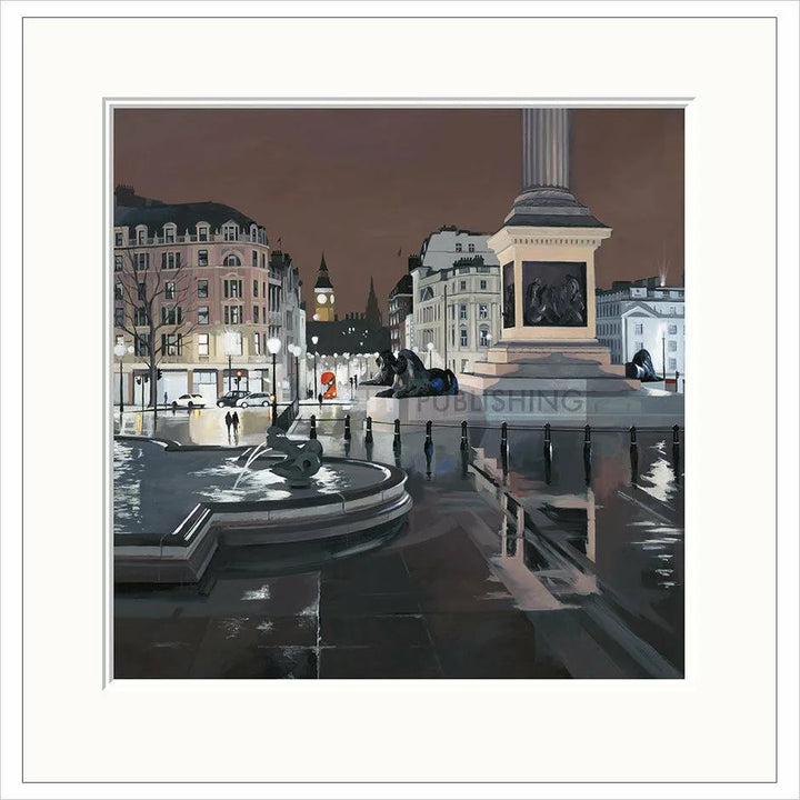 Rainy Night, Trafalgar Square By Jo Quigley