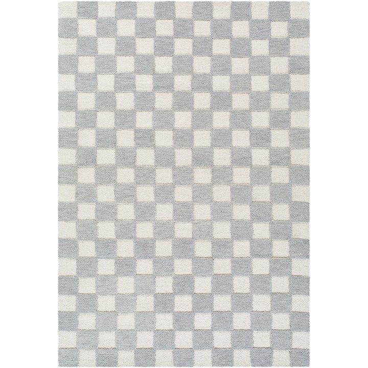 Klopp Modern Wool Checkered Rug Grey - TheArtistsQuarter