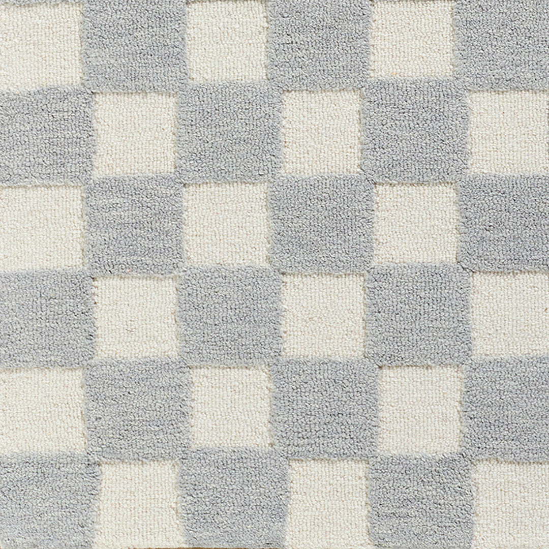 Klopp Modern Wool Checkered Rug Grey - TheArtistsQuarter