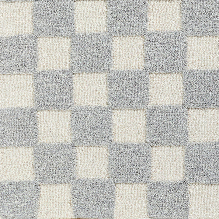 Klopp Modern Wool Checkered Rug Grey - TheArtistsQuarter